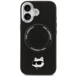 Husa de protectie Karl Lagerfeld Leather Choupette Pin MagSafe (KLHMP17SPSMLRCHK) compatibil cu iPhone 17, Negru