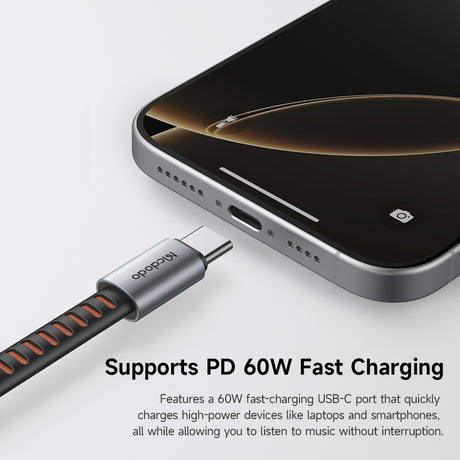 Adaptor Mcdodo Audio Adapter (CA-3120), USB-C to USB-C & DC 3.5mm, PD60W, Premium Sound Quality, Aluminum Alloy/Nylon, 0.1m, Gri