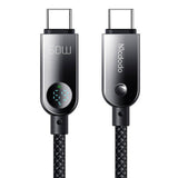 Cablu Mcdodo (CA-4780), Type-C to Type-C, PD60W, with Built-in LED Display, ABS + Nylon, 1.2m, Negru