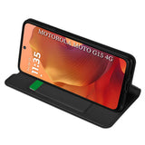Husă Techsuit Magskin Book neagră pentru Motorola Moto G15