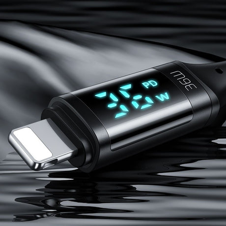 Cablu Mcdodo (CA-1030), Type-C to Lightning, with Digital Display, Nylon Braided, Aluminum Alloy, 36W, 1.2m, Negru