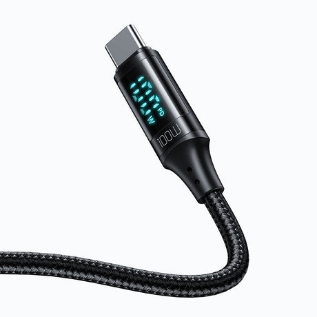 Cablu Mcdodo (CA-1100), Type-C to Type-C, with Digital Display, Nylon Braided, Aluminum Alloy, 100W, 1.2m, Negru