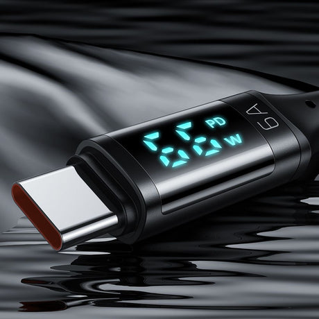 Cablu Mcdodo (CA-1080), USB 2.0 to Type-C, with Digital Display, Nylon Braided, Aluminum Alloy, 6A, 1.2m, Negru