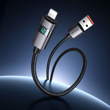 Cablu Mcdodo (CA-6490), USB-A to Lightning, LED Display, 3A, 1.2m, Negru