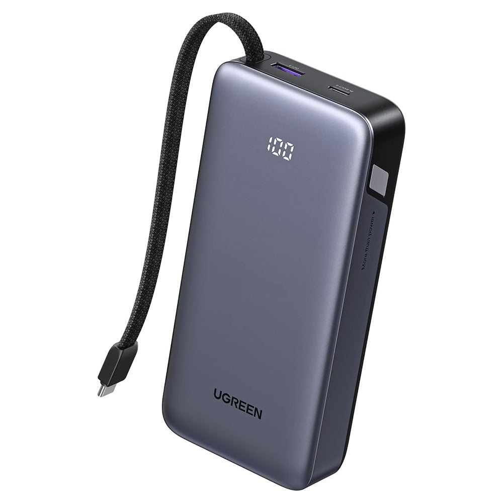 Baterie externa Ugreen Nexode PB536 (55988B), Fast Charging, Digital Display, USB, Type-C, USB-C Cable, 45W, 20000mAh, Gri