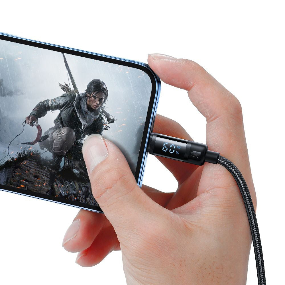 Cablu Mcdodo BAT Series (CA-5210), USB-C to Lightning, 36W, Digital Display, 1.2m, Negru