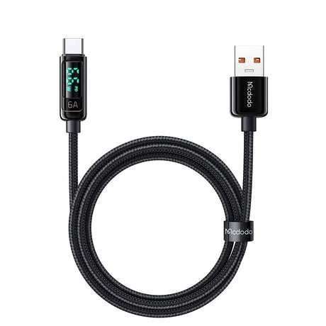 Cablu Mcdodo (CA-8690), USB-A to USB-C, 6A, Digital Display, 1.2m, Negru