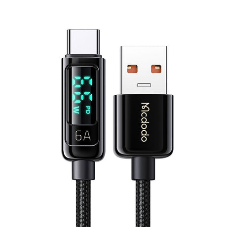 Cablu Mcdodo (CA-8690), USB-A to USB-C, 6A, Digital Display, 1.2m, Negru