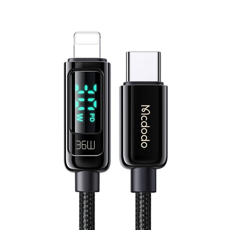 Cablu Mcdodo (CA-8810), USB-C to Lightning, 36W, Digital Display, 1.2m, Negru