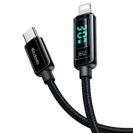 Cablu Mcdodo (CA-8810), USB-C to Lightning, 36W, Digital Display, 1.2m, Negru