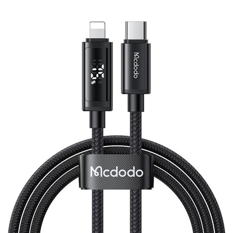 Cablu Mcdodo (CA-7990), USB-C to Lightning, Dual LED Display, 36W, Fast Charging, 1.2m, Negru