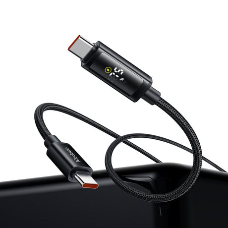 Cablu Mcdodo (CA-8000), USB-C to USB-C, Dual LED Display, 100W, Fast Charging, 1.2m, Negru
