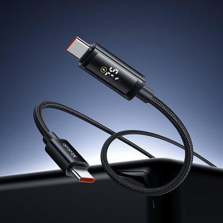 Cablu Mcdodo (CA-8000), USB-C to USB-C, Dual LED Display, 100W, Fast Charging, 1.2m, Negru