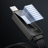 Cablu Mcdodo Rythm Series (CA-4970), USB-A to Lightning, 3A, LED Display, 1.2m, Negru