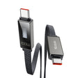 Cablu Mcdodo Rythm Series (CA-4470), Type-C to Type-C, 100W, LED Display, PD Fast Charging, 1.2m, Negru