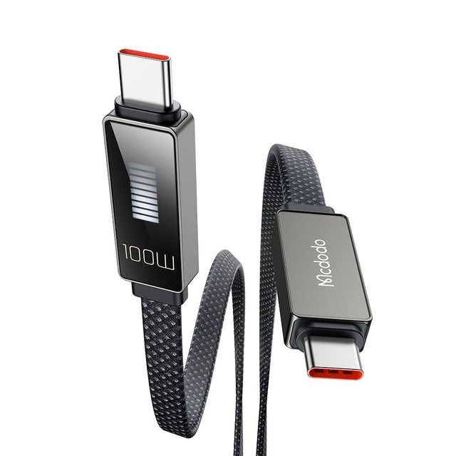 Cablu Mcdodo Rythm Series (CA-4470), Type-C to Type-C, 100W, LED Display, PD Fast Charging, 1.2m, Negru