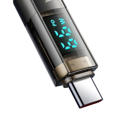Cablu Mcdodo (CA-3630), Type-C to USB-A, 6A Digital Display, Auto Power Off, Transparent Design, 1.2m, Negru