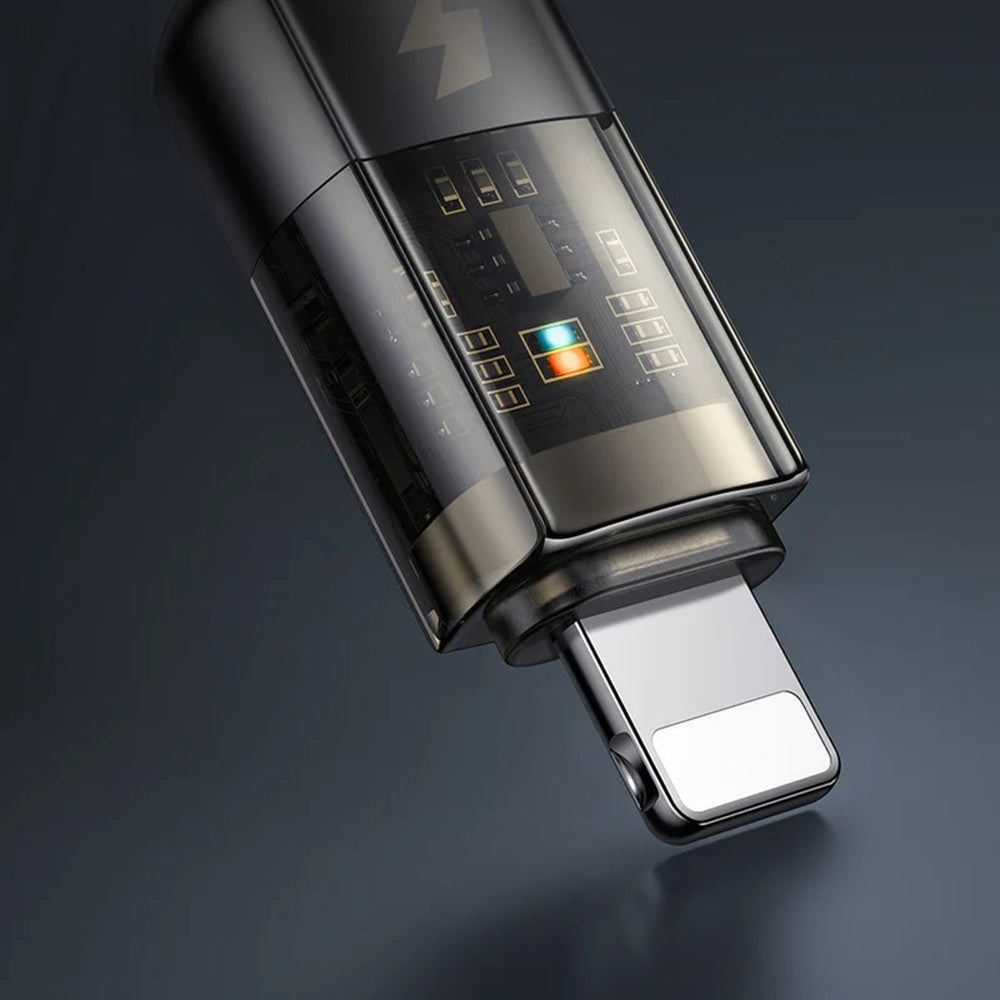Cablu Mcdodo (CA-3140), USB-A to Lightning, 3A, Transparent Design, Auto Power Off, 1.2m, Negru