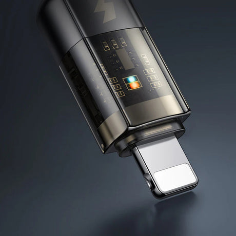 Cablu Mcdodo (CA-3140), USB-A to Lightning, 3A, Transparent Design, Auto Power Off, 1.2m, Negru