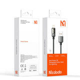 Cablu Mcdodo (CA-3140), USB-A to Lightning, 3A, Transparent Design, Auto Power Off, 1.2m, Negru