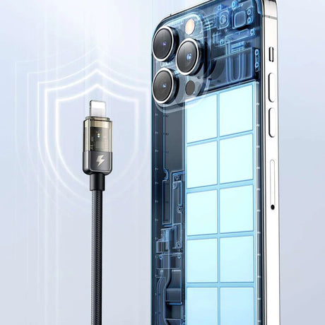 Cablu Mcdodo (CA-3160), Type-C to Lightning, 36W, Transparent Design, Auto Power Off, 1.2m, Negru