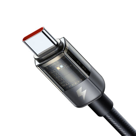 Cablu Mcdodo (CA-2840), Type-C to Type-C, 100W, Fast Charging, Transparent Design, Auto Power Off, 1.2m, Negru