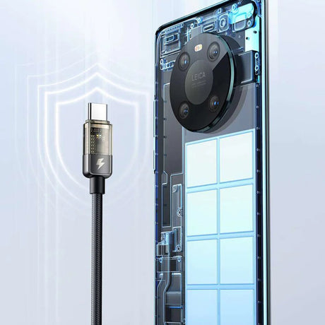 Cablu Mcdodo (CA-2840), Type-C to Type-C, 100W, Fast Charging, Transparent Design, Auto Power Off, 1.2m, Negru