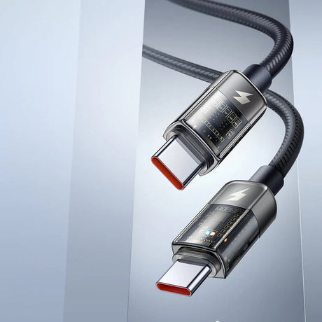 Cablu Mcdodo (CA-2840), Type-C to Type-C, 100W, Fast Charging, Transparent Design, Auto Power Off, 1.2m, Negru