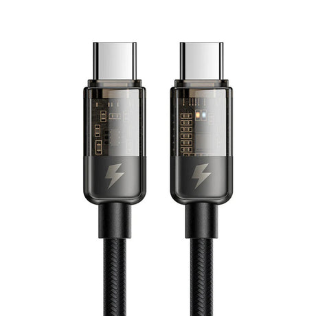 Cablu Mcdodo (CA-2840), Type-C to Type-C, 100W, Fast Charging, Transparent Design, Auto Power Off, 1.2m, Negru