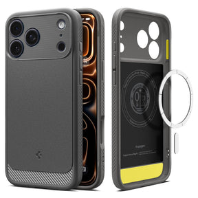 Husa de protectie Spigen Rugged Armor MagSafe (ACS10330) compatibil cu iPhone 17 Pro, Gri