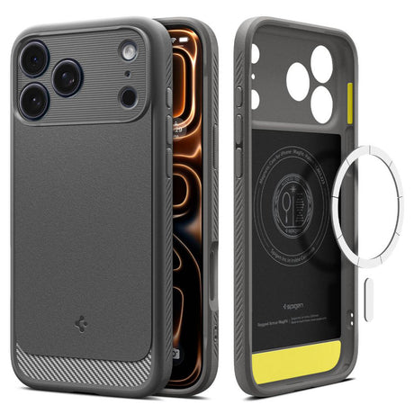 Husa de protectie Spigen Rugged Armor MagSafe (ACS10330) compatibil cu iPhone 17 Pro, Gri