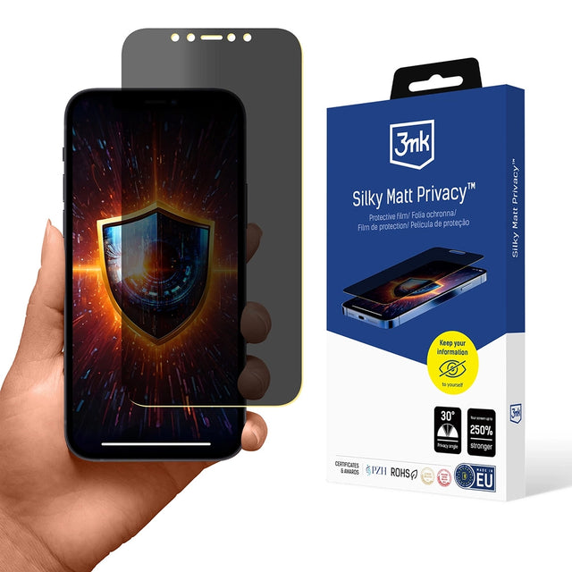 Folie de protectie 3mk Silky Matt compatibil cu iPhone 12 Pro / iPhone 12, Privacy
