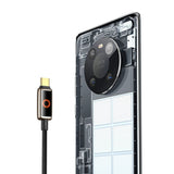 Cablu Mcdodo (CA-6650), with Breathing Light LED Display, USB-C to USB-A, Auto Power Off, 6A, 1.2m, Negru