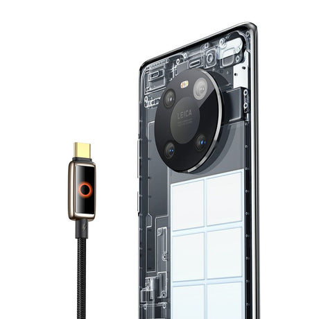 Cablu Mcdodo (CA-6650), with Breathing Light LED Display, USB-C to USB-A, Auto Power Off, 6A, 1.2m, Negru