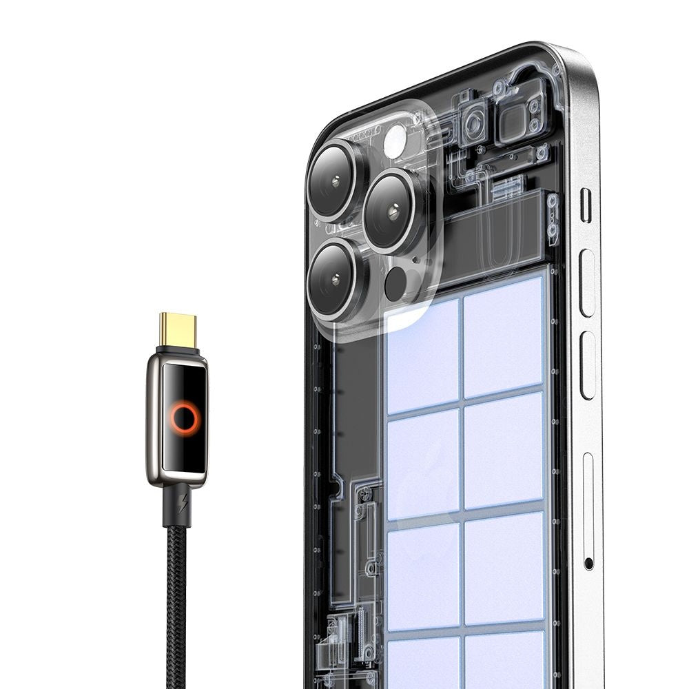 Cablu Mcdodo (CA-6680), with Breathing Light LED Display, USB-C to USB-C, Auto Power Off, 100W, 1.2m, Negru