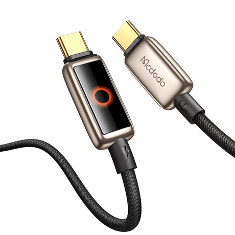 Cablu Mcdodo (CA-6681), with Breathing Light LED Display, USB-C to USB-C, Auto Power Off, 100W, 1.2m, Auriu Desert