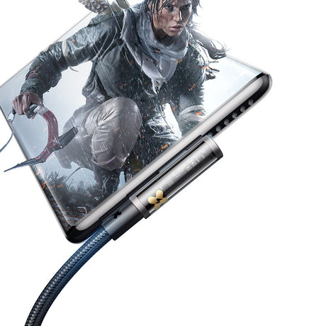 Cablu Mcdodo (CA-3380), USB-C to USB-A, 90 Degree Design, 6A, Transparent Design, 1.2m, Negru