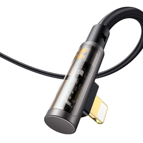 Cablu Mcdodo (CA-3390), USB-C to Lightning, 90 Degree Design, 36W, Transparent Design, 1.2m, Negru