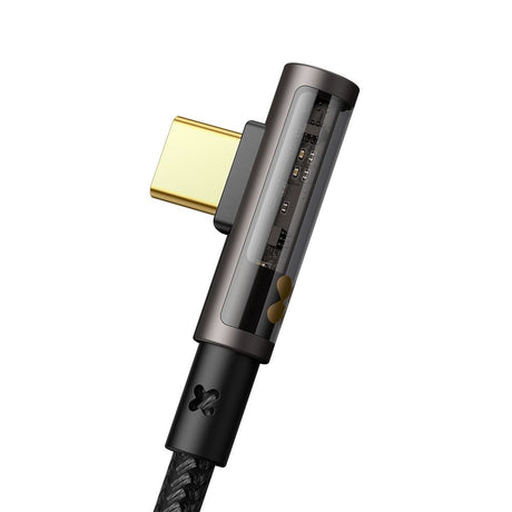 Cablu Mcdodo (CA-3400), USB-C to USB-C, 90 Degree Design, 100W, Transparent Design, 5A, 1.2m, Negru