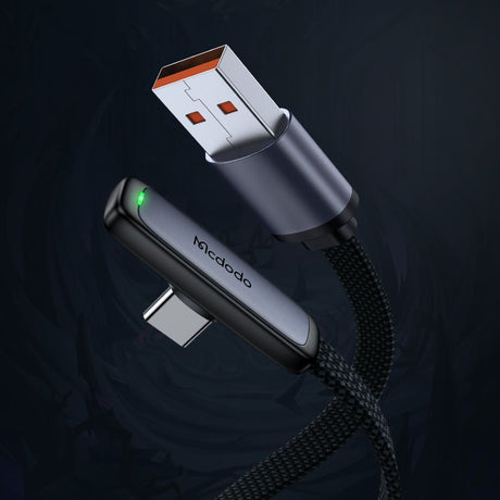 Cablu Mcdodo (CA-3340), USB-C to USB-A, 90 Degree Design, 100W, LED Indicator, 1.2m, Negru