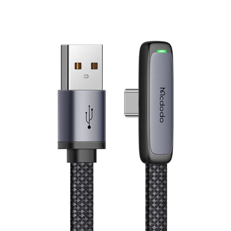 Cablu Mcdodo (CA-3340), USB-C to USB-A, 90 Degree Design, 100W, LED Indicator, 1.2m, Negru