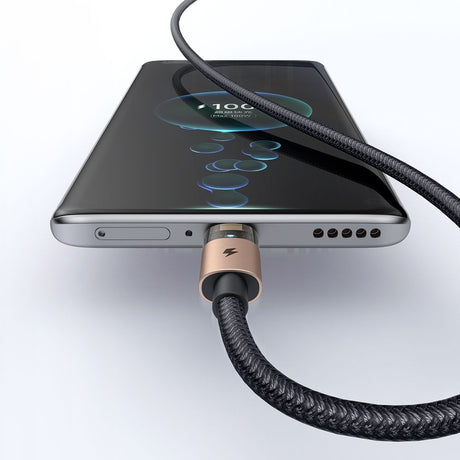 Cablu Mcdodo (CA-6891), with Charging Light, USB-C to USB-A, Transparent Cable, 6A, 1.2m, Auriu Desert