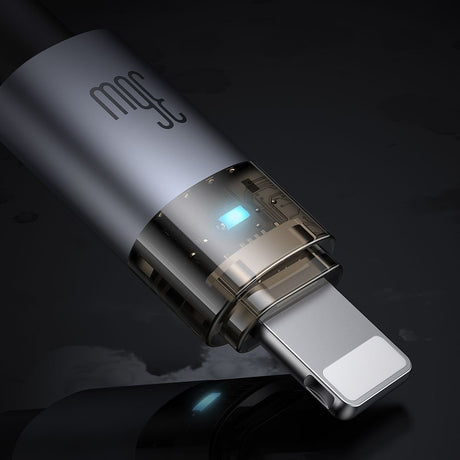 Cablu Mcdodo (CA-6940), with Charging Light, USB-C to Lightning, Transparent Cable, 36W, 1.2m, Negru