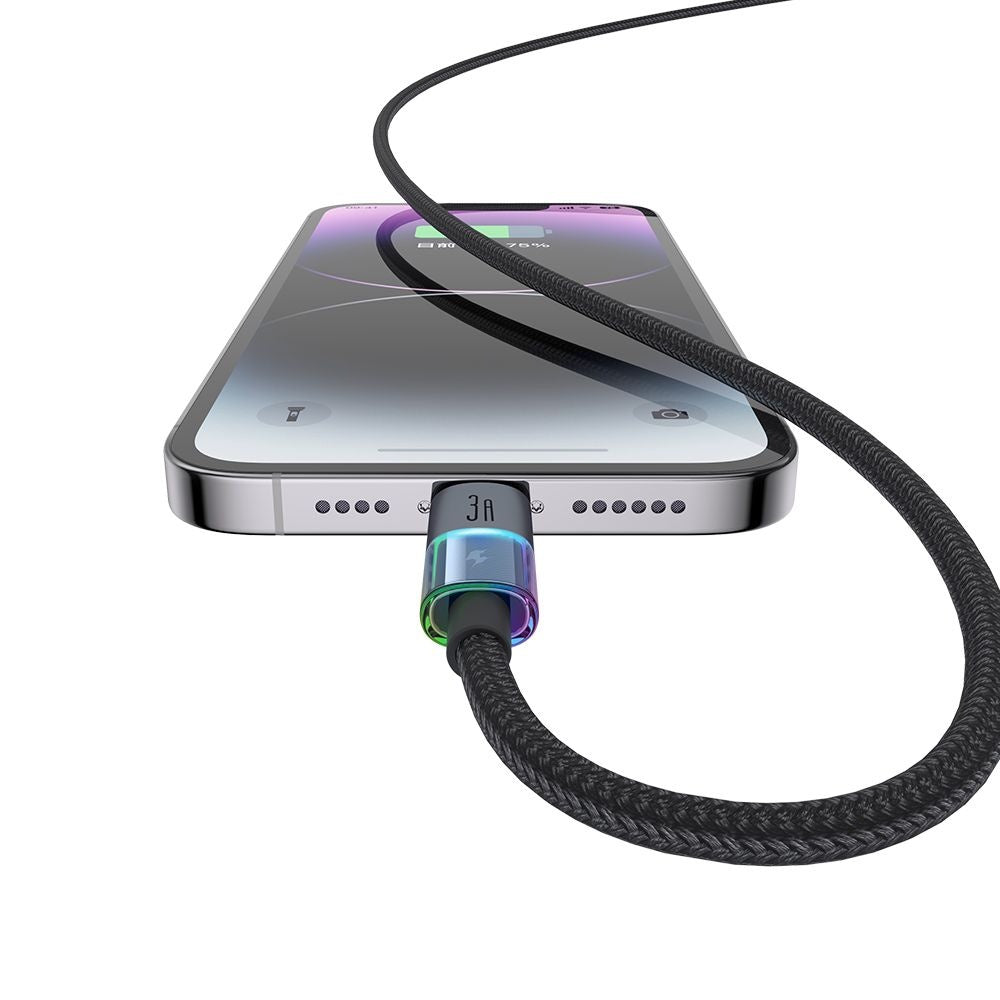 Cablu Mcdodo (CA-8170), with Colorful Lights, USB-A to Lightning, 3A, 1.2m, Negru