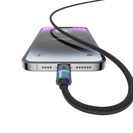 Cablu Mcdodo (CA-8170), with Colorful Lights, USB-A to Lightning, 3A, 1.2m, Negru