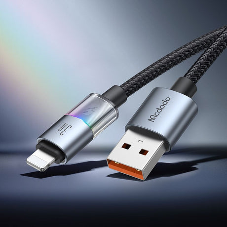 Cablu Mcdodo (CA-8170), with Colorful Lights, USB-A to Lightning, 3A, 1.2m, Negru