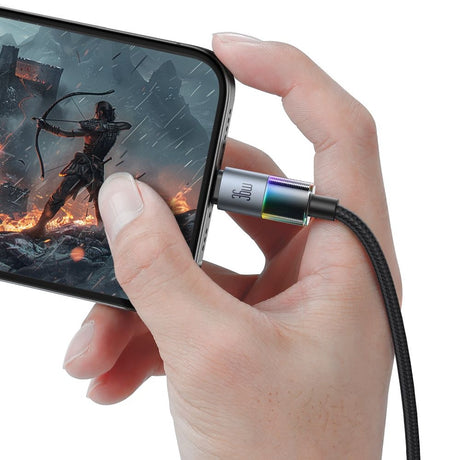 Cablu Mcdodo (CA-8190), with 7 Colorful Lights, USB-C to Lightning, 36W, 3A, 1.2m, Negru