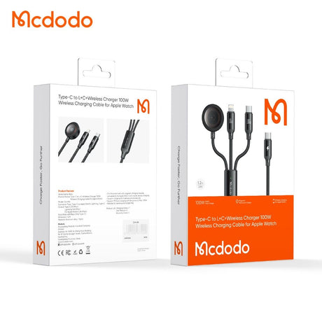 Cablu Mcdodo O Series (CA-4940), USB-C la Lightning/USB-C, 100W, 1.2m, Negru
