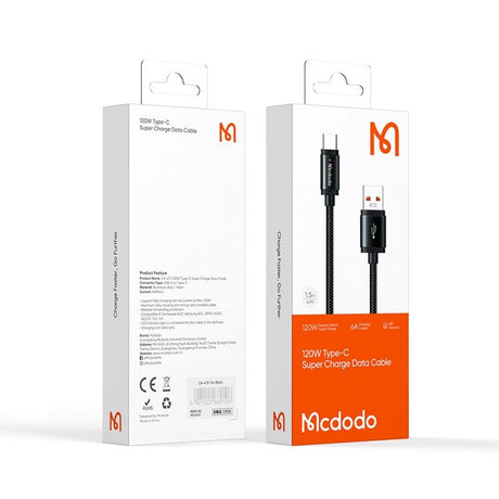 Cablu Mcdodo (CA-4730), USB-A to Type-C, Fast Charging, 6A, 120W, LED Indicator, 1.5m, Negru