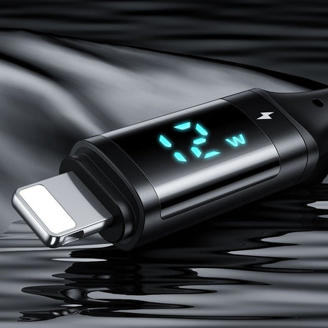 Cablu Mcdodo (CA-1060), USB 2.0 to Lightning, with Digital Display, Nylon Braided, Aluminum Alloy, 3A, 1.2m, Negru